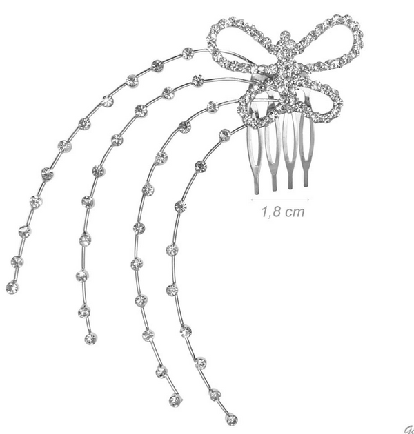 Décoration Peigne Avec Noeud /Strass Clair Girardi