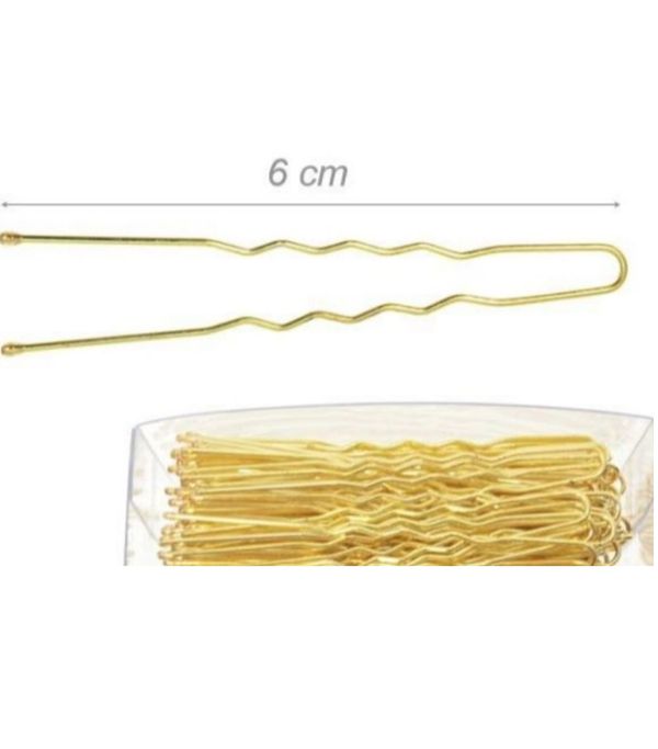 Pins Ondule Chignon Dore 6cm/24pcs