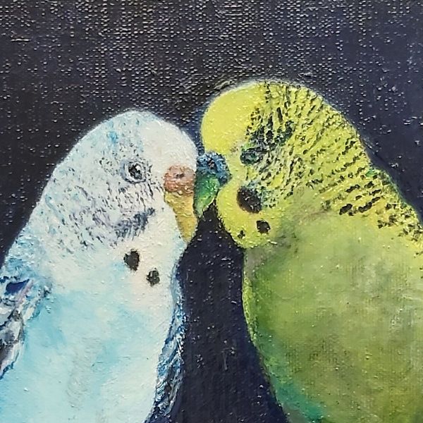 Les Perruches - Peinture à l’huile - Aurore Collard
